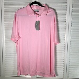 PGA TOUR. Micro Jacquard Polo, color pink. Size: XL. UPF 50 Sun Protection.